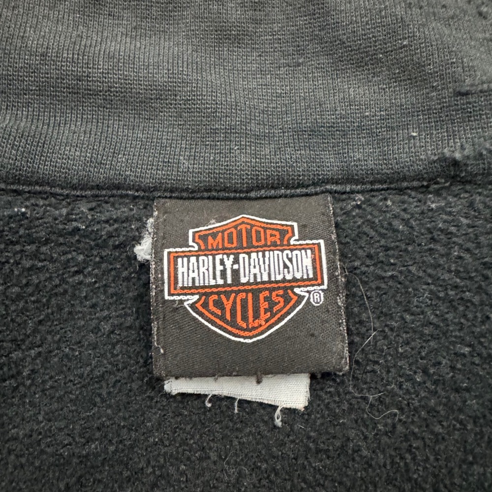 Harley Davidson Sun Faded Black Jacket Grunge Distressed Biker XL - Picture 4 of 11